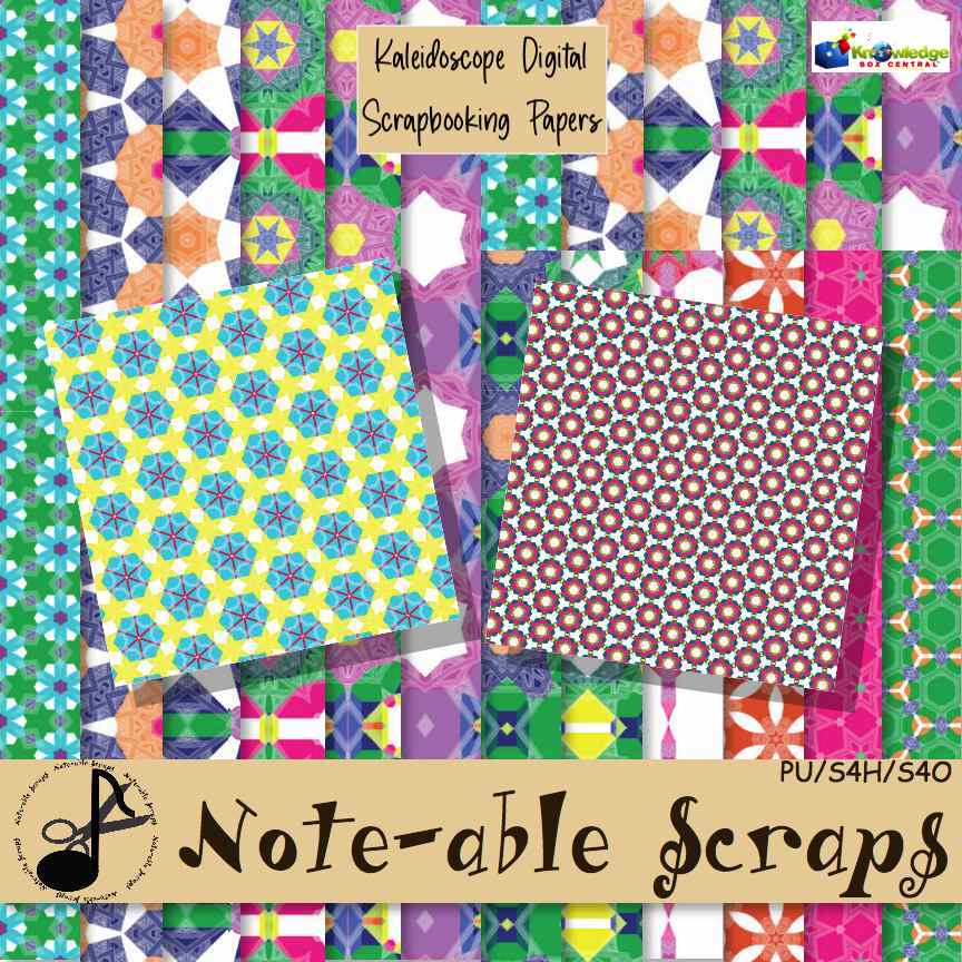 Kaleidoscope Digital Scrapbooking Papers – Knowledge Box Central