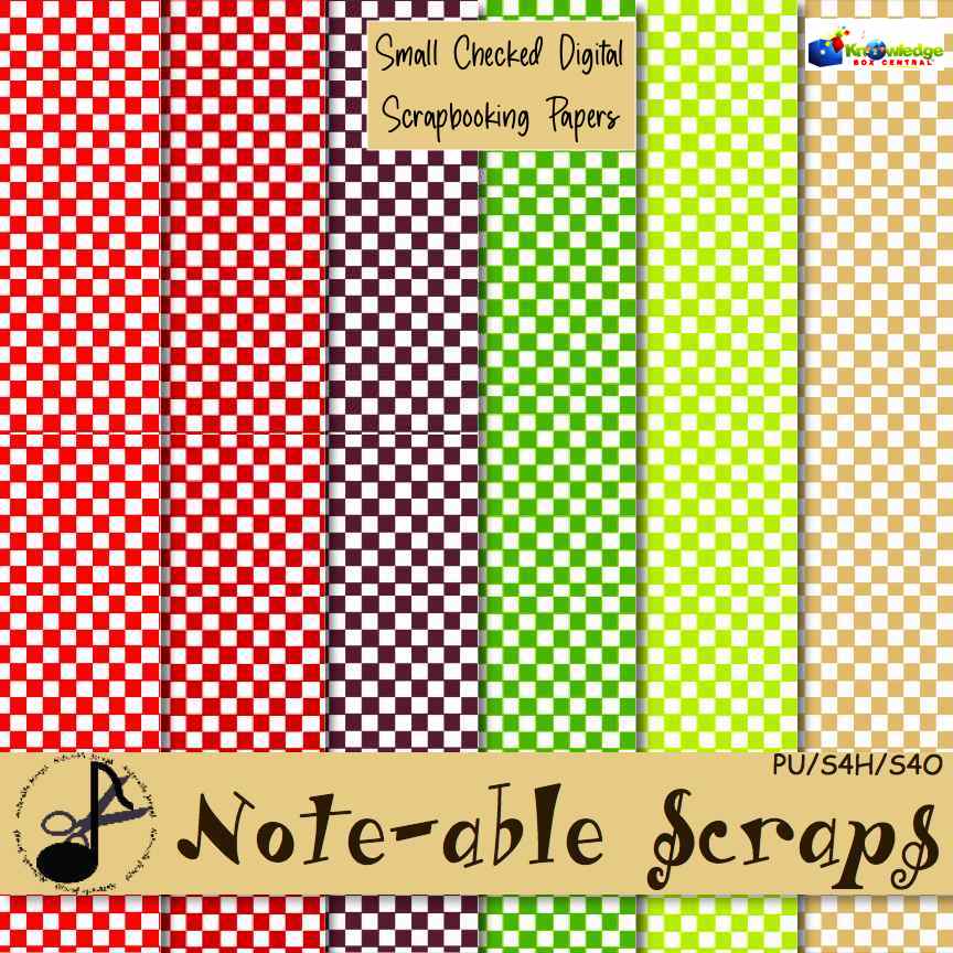 Small Checked Digital Scrapbooking Papers – Knowledge Box Central