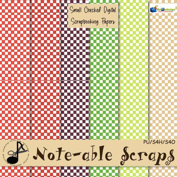 Small Checked Digital Scrapbooking Papers