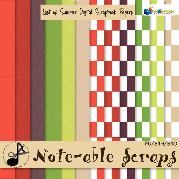 Last of Summer Digital Scrapbooking Papers