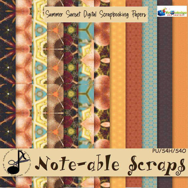 Summer Sunset Digital Scrapbooking Papers