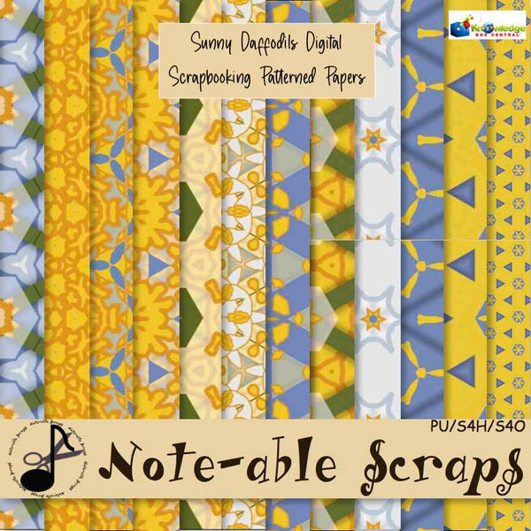 Sunny Daffodils Digital Scrapbooking Patterned Papers