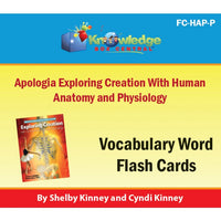 Apologia Exploring Creation with Human Anatomy & Physiology Vocabulary Flash Cards - PRINTED