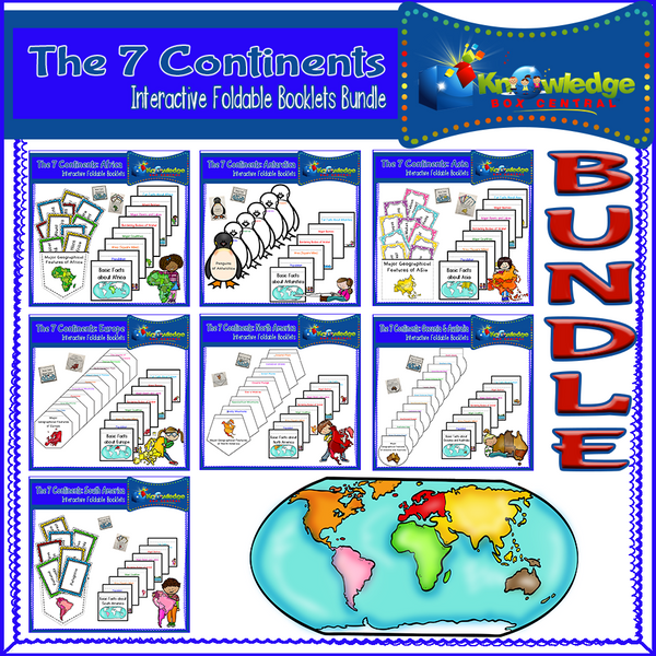 The 7 Continents Interactive Foldable Booklets BUNDLE