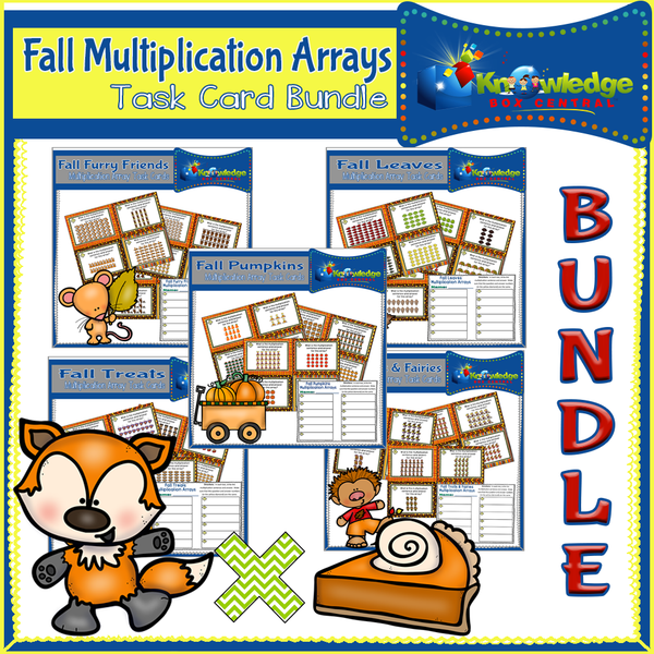 Fall Multiplication Arrays Task Cards – Knowledge Box Central