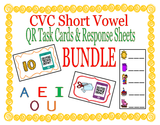 CVC Short Vowel Words QR Code Task Cards