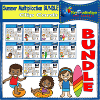 Summer Multiplication Clip Cards