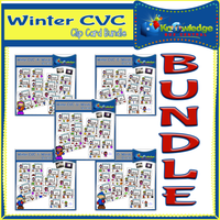 Winter CVC Words Clip Cards BUNDLE