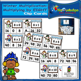 Winter Multiplication Clip Cards