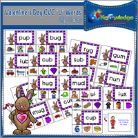Valentine's Day CVC Words Clip Cards
