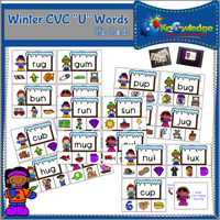 Winter CVC Words Clip Cards