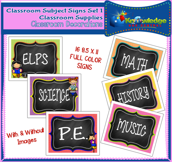 Classroom Subject Signs