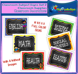 Classroom Subject Signs