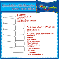 Application of Multiplication and Division Unit Vocabulary Words Interactive Foldables for 3rd Grade