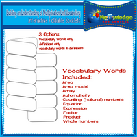 Building an Understanding of Multiplication Unit Vocabulary Interactive Foldables for 3rd Grade