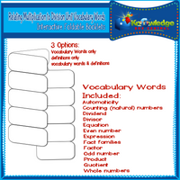 Relating Multiplication to Division Unit Vocabulary Words Interactive Foldables for 3rd Grade