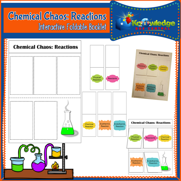 Chemical Chaos: Reactions Interactive Foldable Booklets