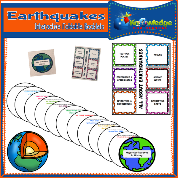 Earthquakes Interactive Foldable Booklets