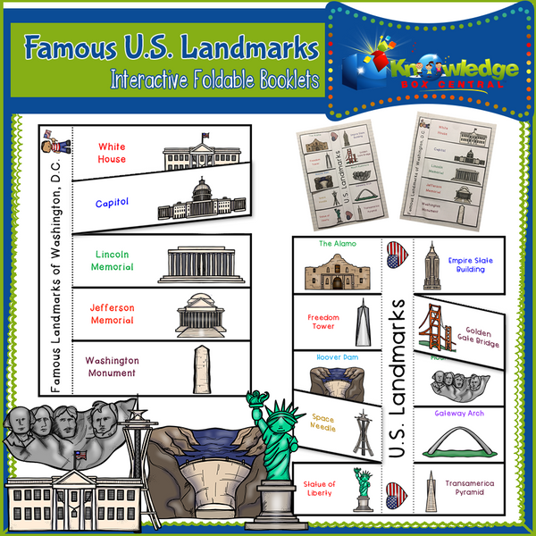 Famous U.S. Landmarks  Interactive Foldable Booklets