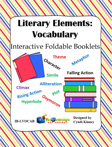 Literary Elements: VOCABULARY Interactive Foldable Booklets