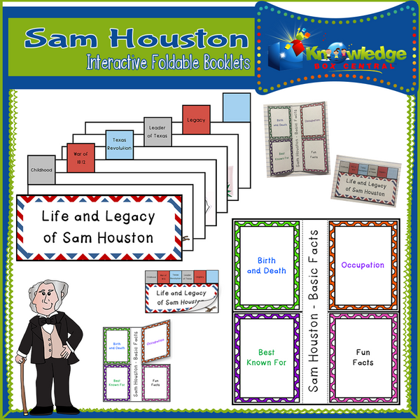 Sam Houston Interactive Foldable Booklets