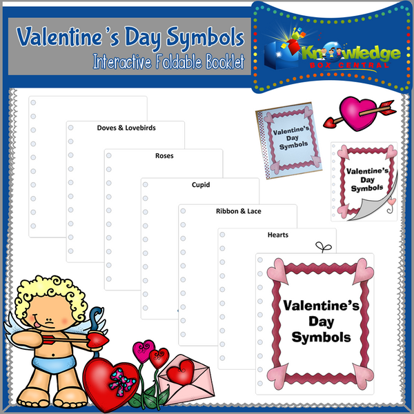 Valentine's Day Symbols Interactive Foldable Booklets