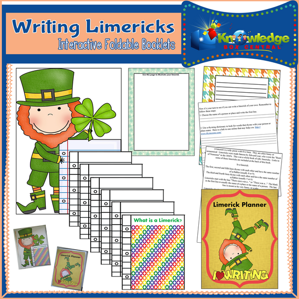 Writing Limericks Interactive Foldable Booklets