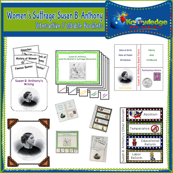 Women's Suffrage: Susan B. Anthony Interactive Foldable Booklets