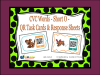 CVC Short Vowel Words QR Code Task Cards