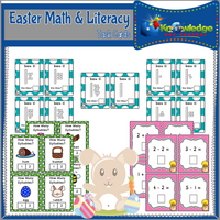 Easter Math & Literacy Task Cards for Kindergarten
