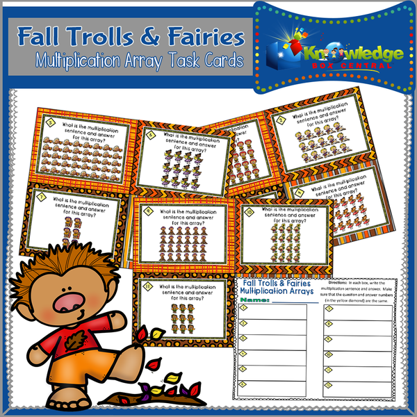 Fall Multiplication Arrays Task Cards – Knowledge Box Central
