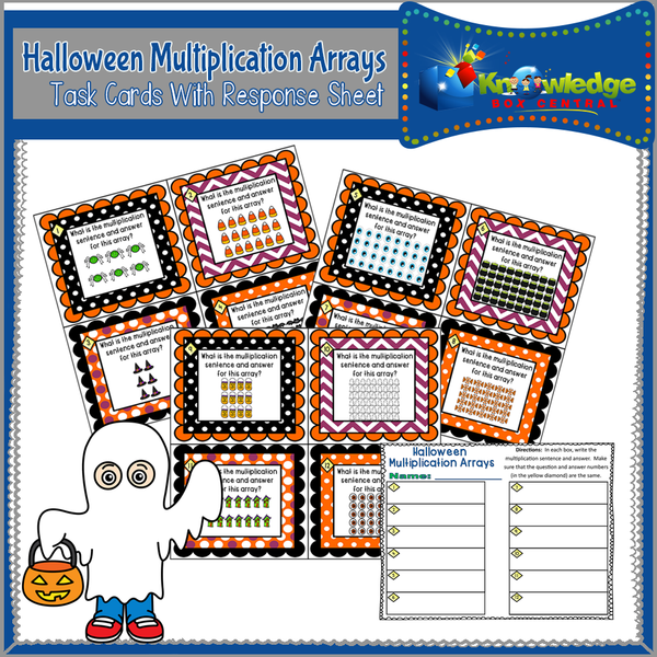 Halloween Multiplication Arrays Task Cards