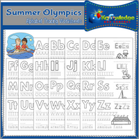 Summer Games Alphabet Tracing Pages