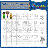 Winter Games Alphabet Tracing Pages
