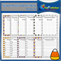 Halloween Acrostics and Words in Words Worksheets