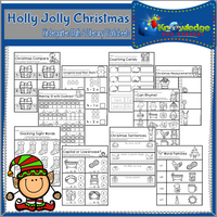 Christmas Kindergarten Math & Literacy Worksheets