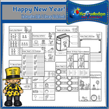 New Year's Kindergarten Math & Literacy Worksheets