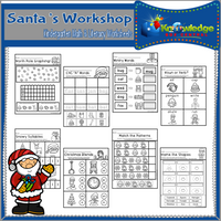 Christmas Kindergarten Math & Literacy Worksheets