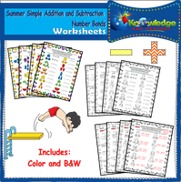 Seasons Simple Addition & Subtraction Number Bonds (1-10) Worksheets
