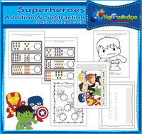 Superhereos Addition & Subtraction Math Worksheets