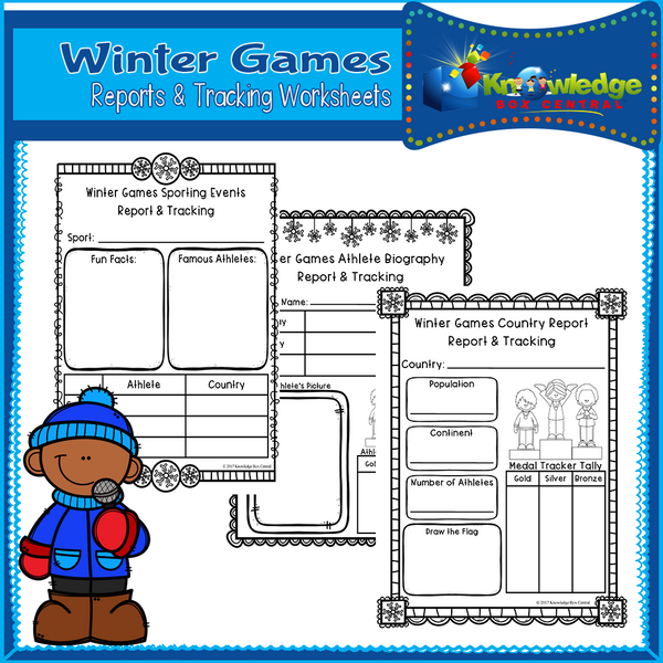 Winter Games Reports & Tracking Worksheets